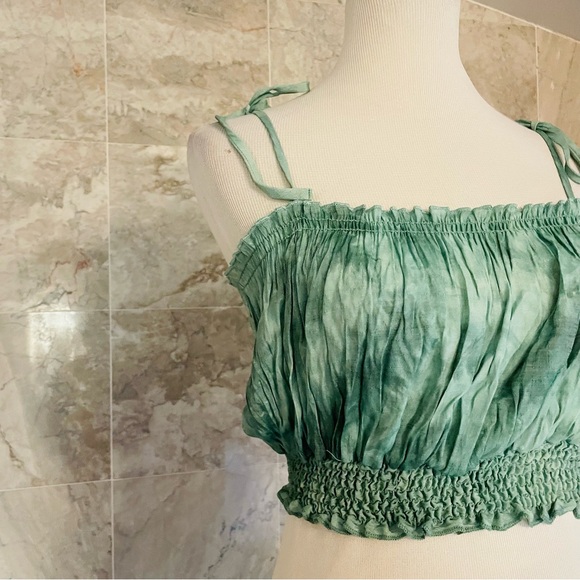 Lulus Tie-Dye Smocked Cropped Tank Top - Picture 3 of 7